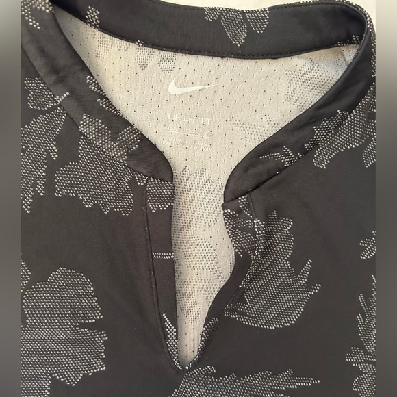 Nike Black Victory Floral Jacquard Performance V neck Polo Sz-XXL. V4 - Picture 8 of 10